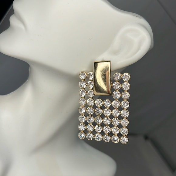 Jewelry - NWT RECTANGULAR RHINESTONE EARRINGS